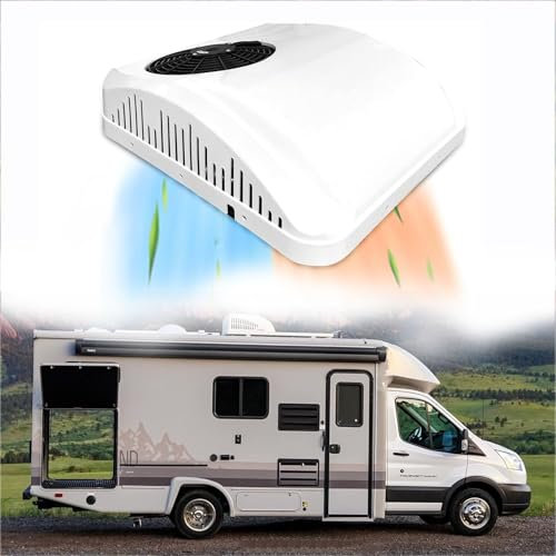GLBMXDD 12V/24V-Gleichstrom-Dachklimaanlage, Dach-Klimaanlage ohne Kanal, Heiz- und Kühl-Klimaanlage, für Wohnmobile/LKW/Sattelschlepper/Anhänger/Schlafkabine,12V