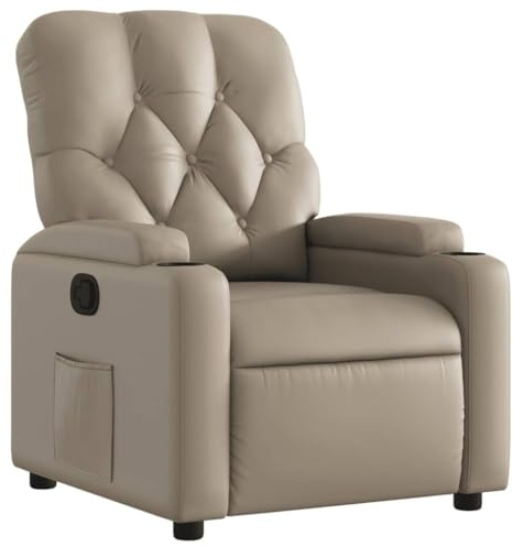 vidaXL Sillón reclinable de Cuero sintético Color Capuchino