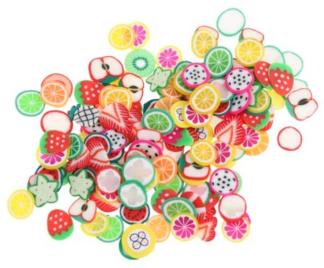 Healeved 4packs Polymer Fruit Nail Art Slices Diy Nail Art Marking Kit Supplies for Gel Decorations