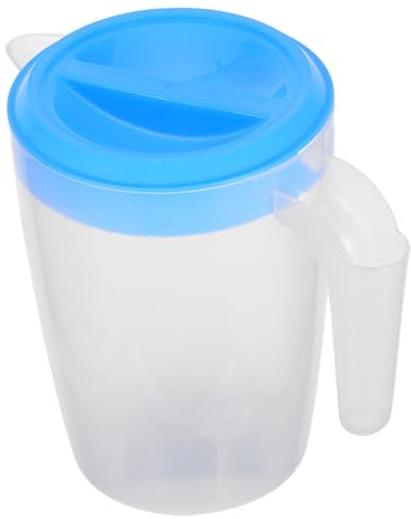 IMIKEYA Pichet à Eau Couvercle Bleu 1 L en Pp Pratique et Anti-débordement pour Fête Piscine et Bureau Design Simple