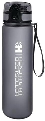 HEALTH & FIT Premium Trinkflasche 1 L – BPA-frei, aus Tritan – Sport-Wasserflasche mit rutschfestem Gummi-Grip – Auslaufsicher & robust – Ideal für Fitness, Büro & Alltag