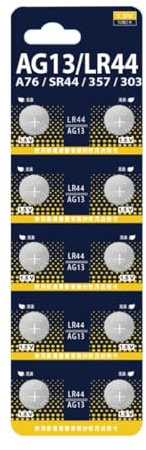 Chenxi Studio 1.5 V AG13/L1154/LR44 Coin Cell Button Batteries for Low Power Devices Electronics (Pack of 10/20pc)