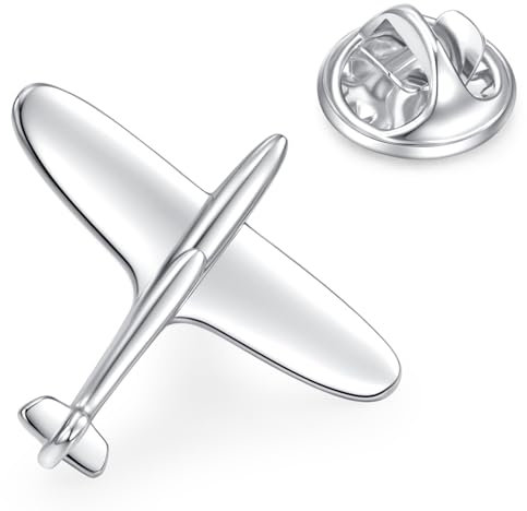 HONEY BEAR 1 Stück Broschen Pins Flugzeug Retro für Herren/Damen Anzug Hemd, Geschäft Hochzeit Geschenk,Silber