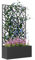 Outsunny Jardinera Exterior Grande de Metal Jardinera con Pantalla de Privacidad de Hojas Decorativas Jardinera de Pared o Independiente para Patio Terraza 61x23x113 cm Negro
