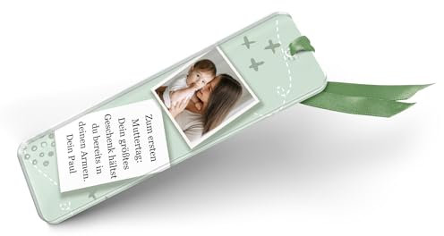 Individuelles Lesezeichen mit Foto & Wunschtext - Weihnachten Geschenk für Mama & Oma - besondere Geschenkidee Geburtstag - Buchzeichen Lesen Bücher Zubehör