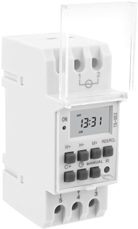 Zeitschaltuhr Hutschiene AC 220V 16A Digitale Zeitschaltuhr mit LCD Display und Transparente Abdeckung Wochenzeitschaltuhr Schaltuhr Timer für Schalttafeln