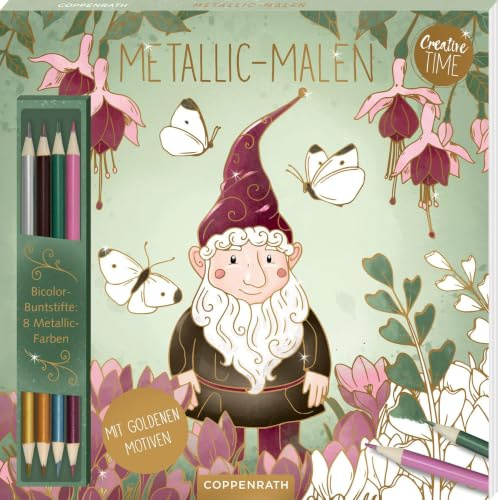 Metallic-Malen Garden Glory: Bicolor-Buntstifte: 8 Metallic-Farben