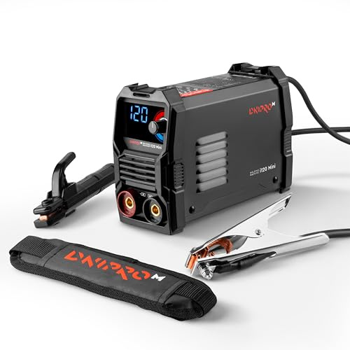 Saldatrice Elettrodo i120 Mini 120A 230V - Saldatrice con Hot Start, ArcForce, AntiStick, VRD e Display LED - Saldatrice Inverter Elettrodo per Ferro e Acciaio di Dnipro-M | Corrente regolabile da 20 a 120 A │ Funziona da 170 V di rete elettrica │ Arc Force, Anti Stick e VRD, 2,06 kg di peso