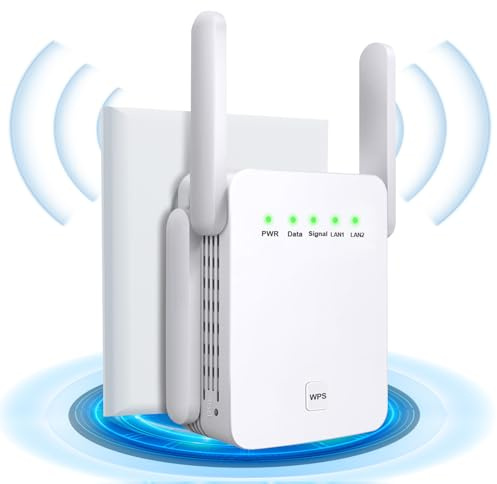 2026 Upgraded WiFi Extender Booster | High Speed Wireless Internet Booster with 4 Antennas, Easy Setup, Up to 7000 Sq.ft & 50 Devices Coverage