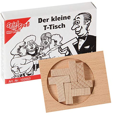 Bartl 102053 Mini-Holz-Puzzle Der kleine T-Tisch aus 5 kleinen Holzteilen