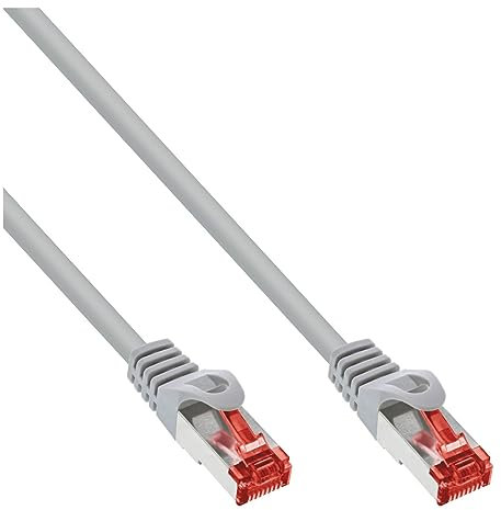 InLine 0,5 m STP/PIMF, Cat. 6 Netzwerk Kabel 0,5 m grau – Netzwerkkabel (0,5 m, RJ-45/RJ-45, grau)