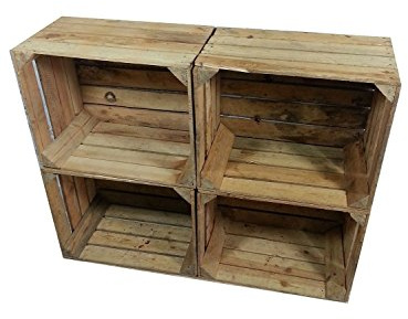 4 x masivas - cajas de madera usados - Cajas de vino - para muebles - Shabby