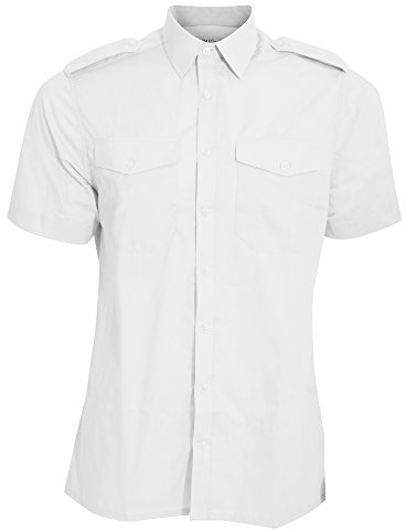 Kustom Kit Mens Short Sleeve Pilot Shirt (17.5) (White)