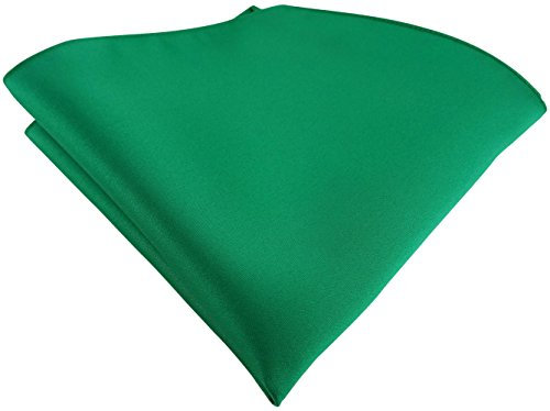 TigerTie Satin Einstecktuch in grün einfarbig Uni - Tuch Polyester - Größe 26 x 26 cm