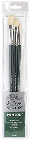 Winsor & Newton 5990605 Winton Set 3 Pinsel, für Ölfarbe, Acrylfarbe und Alkydfarbe