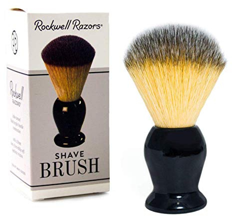 Rockwell Razors Rasierpinsel mit synthetischen Borsten und hochwertigem schwarzem Acrylgriff, 20 mm Knoten