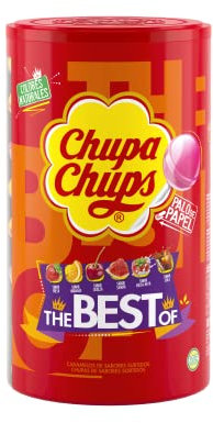 Chupa Chups Original, Caramelo con Palo de Sabores Variados, Tubo Eancode de 100 unidades de 12 gr. (Total 1.200 gr.)
