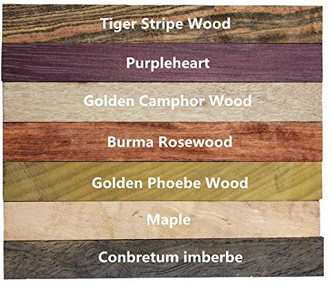 A Pack of Mixed Craft Wood Pen Turning Blanks,Woodworking Project Kits,Wood Blocks,DIY Wood. (127mmx15mmx15mm, Set4)