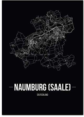 JUNIWORDS Stadtposter - Wähle Deine Stadt - Naumburg (Saale) - 30 x 40 cm Poster - Schrift B - Schwarz