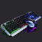 Clavier et souris de jeu RVB rétroéclairés arc-en-ciel - Clavier de jeu filaire à changement de couleur - Touches noires - Clavier en métal - Clavier d'ordinateur USB - Clavier LED pour Xbox 1 PS4
