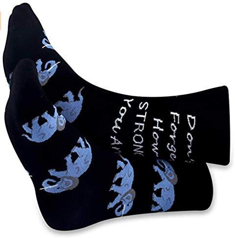 Inspirierende Socken mit Elefanten-Motiv, Geschenk für Elefantenliebhaber, Vergessen Sie nicht, wie stark Sie sind, U-how Strong You Are (Elefant), M