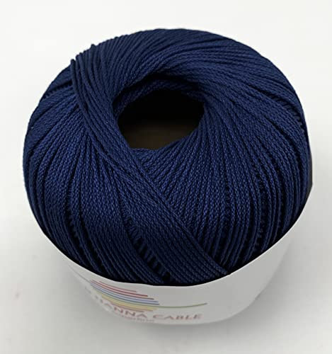Hanna Cable,50 g,Häkelgarn,Filethäkelgarn,175m Lauflänge,NS2-2,5, (1020 marine)