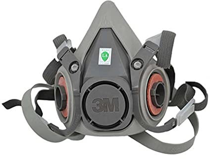 3M Demi-masque à gaz avec filtre 6001/2091 pour peinture et pulvérisation, masque anti-poussière pour homme et femme Gris