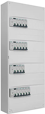 Tableau 4 rangées pré-équipé 1 inter. diff. 63A type AC + 1 inter diff 63A type A + 2 inter. diff. 40A type AC + 16 disjoncteurs