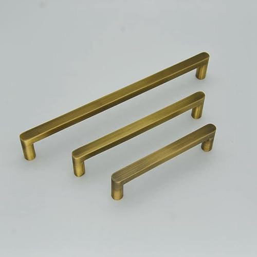Tiradores y tiradores de latón antiguo para armario de cocina de bronce y cobre, tiradores de armario para armario, manijas de puerta vintage, 2 unidades (2, agujeros CC 192 mm)