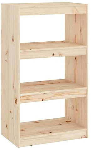 vidaXL Bücherregal Raumteiler Standregal Aktenregal Raumtrenner Regal Wandregal Büroregal Mehrzweckregal 60x30x103,5cm Massivholz Kiefer