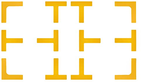 Eco Walker Court Lines Marker Kit Throw Down Markers Create Your Own Mini Pickleball Tennis Court (Yellow)