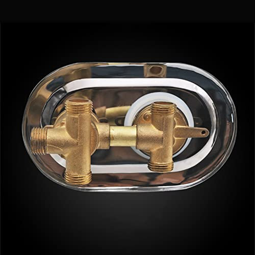 G1/2 2/3/4/5 Sortie Monobloc Salle Douche Inverseur Robinet Panneau Bain Mitigeur Laiton, Cartouche Céramique Vanne Mélangeuse D'eau Froide et Chaude, Distance Centrale 6,5cm (Filetage 3 Voies)