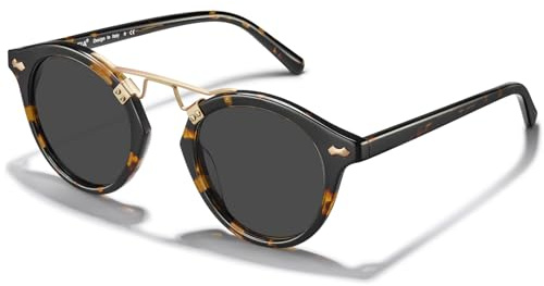 CARFIA Damen Runde Sonnenbrille UV400 Polarisiert Schmales Gesicht Trendy Metal Bridge Frauenbrillen