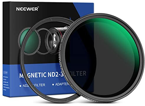 NEEWER Filtro ND Variabile 67mm Magnetico ND2-ND32 (1-5 Stop) con Anello Adattatore Magnetico, senza X/Vetro Ottico HD/multistrato/ultra sottile/idrorepellente/resistente ai graffi