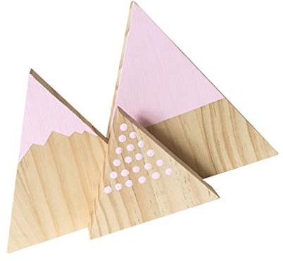 COHEALI 3 Pezzi di Decorazione Triangolare in Legno Ornamento di Montagna Innevata Artigianato Moderno per Scrivania Arredamento per La Casa