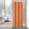 MitoVilla Rideau de douche étroit en tissu gaufré orange 91,4 x 183 cm pour décoration de salle de bain, ensemble de rideau de douche lesté avec crochets en plastique, orange brûlé