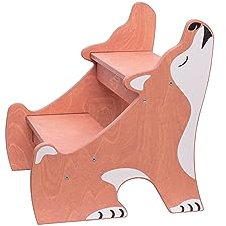 Wild Kids Modern Tritthocker Kinder Holz, Treppe Kinder Waschbecken, Kinder Tritthocker Bad, Tritthocker Kinder 2 Stufen Inspiriert von Montessori Möbeln (Hell-Pink)