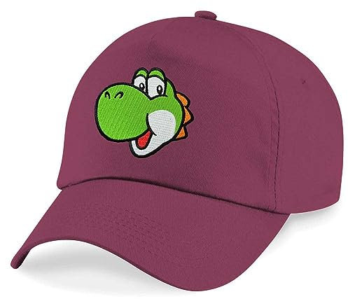 Blondie & Brownie Kinder Baseball Cap, Yoshi Face, Burgund