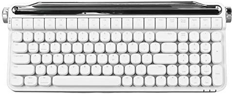 Cyrank RGB Mechanical Gaming Keyboard 100 Keys, Red Switch Typewriter Mechanical Keyboard RGB Backlight Retro Bluetooth Gaming Keyboard(White)