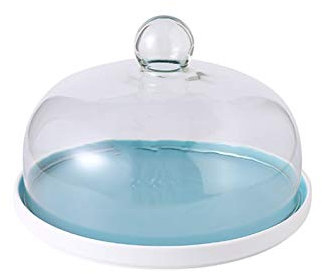 OQHAIR Coperture per Alimenti, coperchi per Schizzi, tortiera in Ceramica con Copertura a Cupola in Vetro, Piatti per degustazione di Pane e Pizza, Cupola per Insalata di Formaggio, cupol