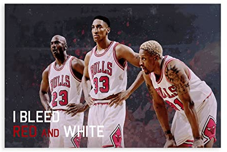 FrySky Dennis Rodman, Jordan und Scottie Pippen Basketball-Poster auf Leinwand, Schlafzimmer, Dekoration, Sport, Landschaft, Büro, Raumdekoration, Geschenk, ungerahmt, 50 x 75 cm