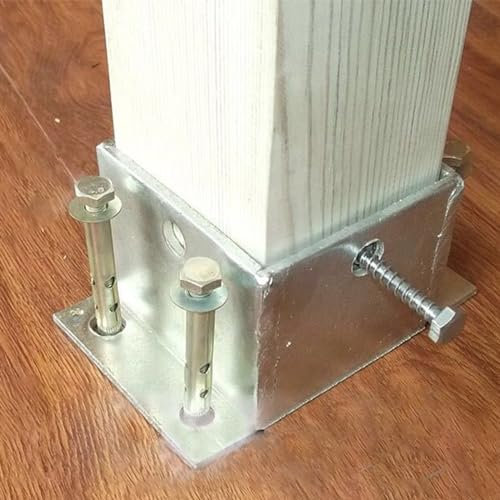 Pfostenträger Aufschraubhülse Pfostenhalterungen Für Holz, DIY Gazebo Deck Pergola Heavy Duty Wood Post Base Geländer Unterstützung, Outdoor Square Edelstahl Säulens (Size : 40x40x80mm/1.6x1.6x3.1in