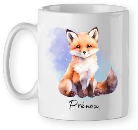 Mug tasse de renard Personnalisé avec prénom cadeau tasse Amoureux des bébés Renards personnalisable Noël anniversaire