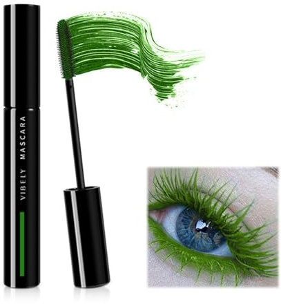 Moguri Grün Fiber Mascara, wasserfest, langlebig, nicht blühend, Wimperntusche, dick, kräuselnd, verlängernd, Volumen-Mascara, schnell trocknend, mit falschem Wimperneffekt