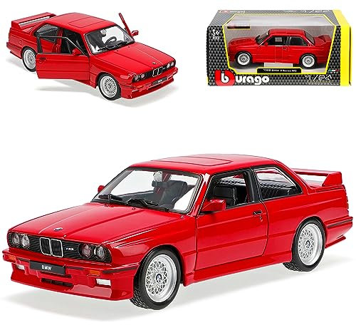 Generisch B*M*W 3er E30 M3 Coupe Rot 1982-1994 1/24 Burago Modell Auto