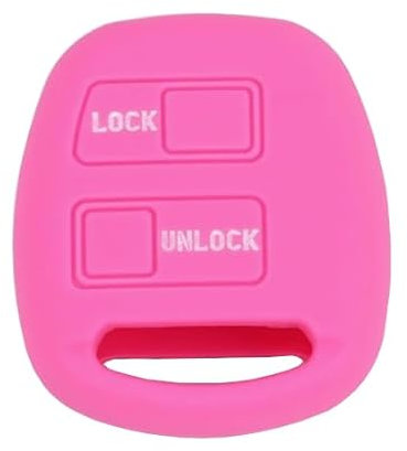 TEKLIGHT Cover chiave in Silicone a 2 pulsanti adatta per Toyota Yaris Avensis Camry Corolla Carina Prado Prius Rav4 4runner Previa custodia telecomando (ROSA)