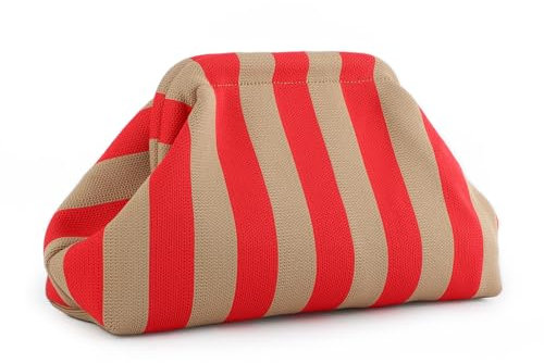LHHMZ Pochette da spiaggia estiva da donna Frizione di gnocchi Borse intrecciate all'uncinetto Borsa casual all'uncinetto a forma di nuvola