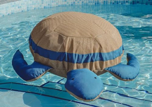 Casa Padrino Luxus Sitzsack Schildkröte Beige/Blau 135 cm