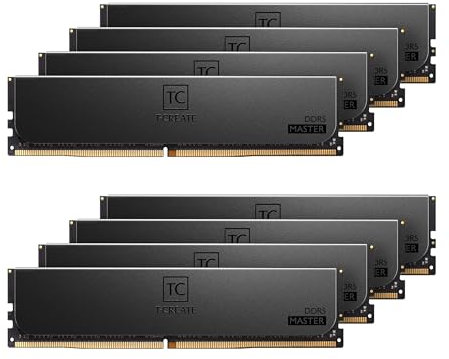 TEAMGROUP T-Create Master Overclocking DDR5 R-DIMM 192GB Kit (8 x 24GB) 6400MHz (PC5-51200) CL32 Hynix M-DIE Workstation Memory Module Ram Black - CTCMD5192G6400HC32AOC01