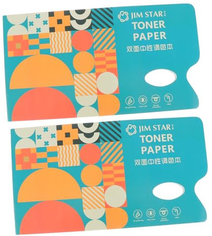 PLAFOPE 2 Stück Einweg Gouache Tönungspapier Pigmentmischpapier Palettenpapier Malmaterial Kunstbedarf Malzubehör Farbmischpapier Malpapier Buch